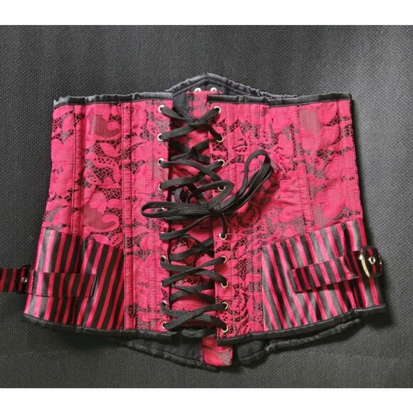 Women Corset Top Victorian Bustier Lace up Tummy Control Gothic Underbust US M - Picture 4 of 12